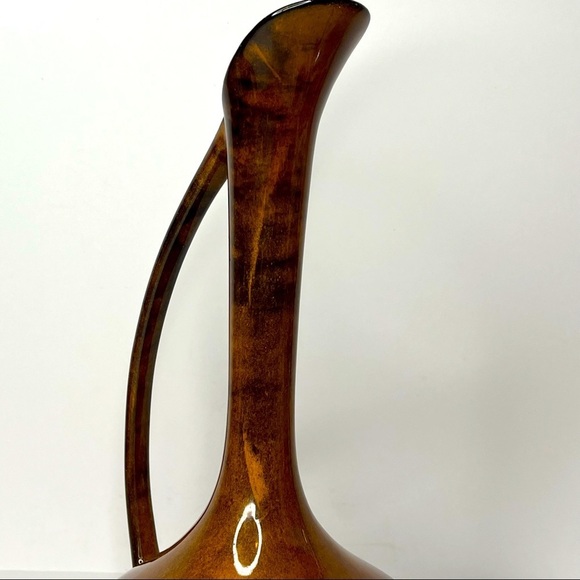 Anna Van Briggle Pitcher Ewer Vase 11.75” Elegant Graceful Curved Handle Vintage - Picture 6 of 6